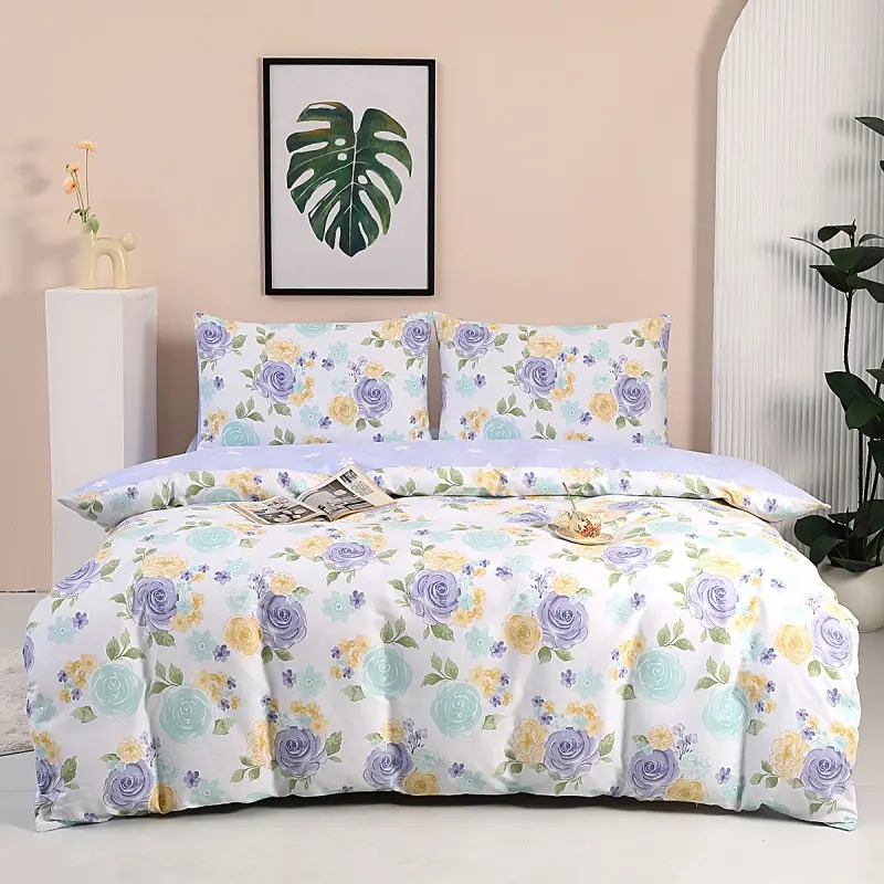 4 Pcs 100% Cotton Fashion Printed Bedding Sets All Season Universal 200X230cm Duvet Cover Kit Cozy Skin Friendly Home Textiles