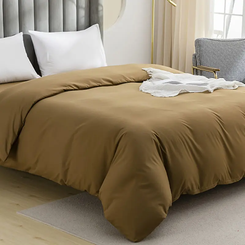 New Solid Color Brushed Duvet Cover Set Skin-Friendly Summer Autumn Quilt Cover with Pillowcase Full Twin Queen King Bedding
