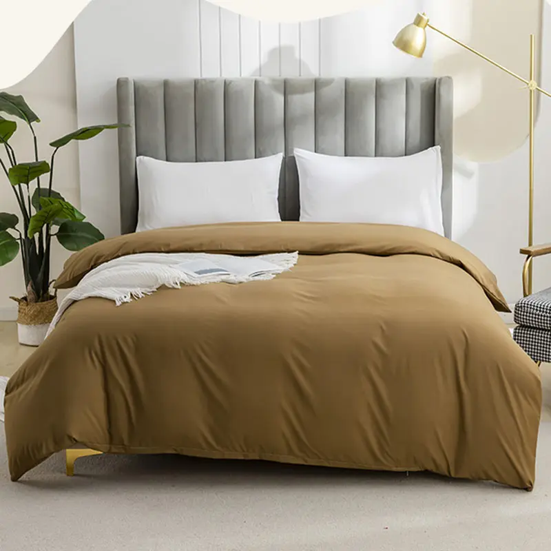 New Solid Color Brushed Duvet Cover Set Skin-Friendly Summer Autumn Quilt Cover with Pillowcase Full Twin Queen King Bedding