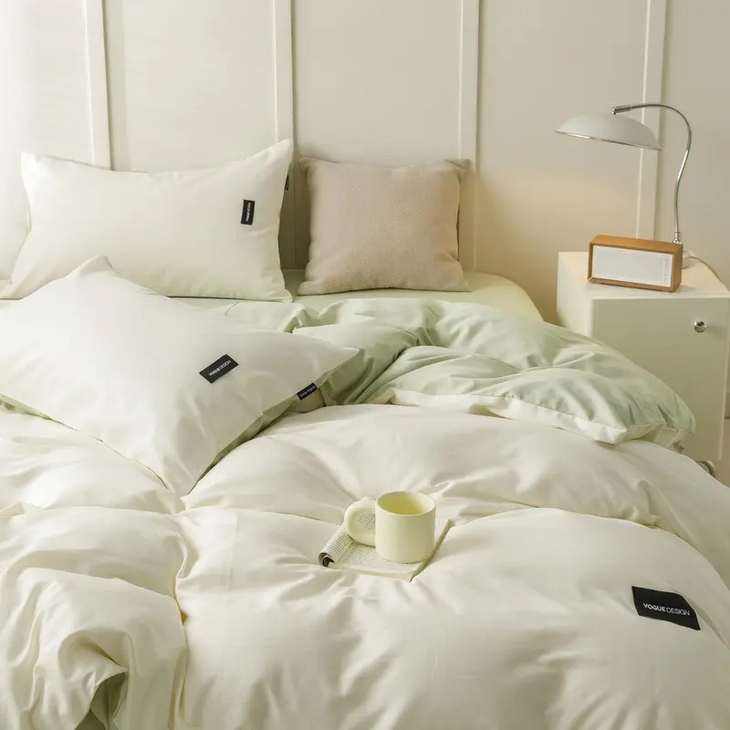 High-End Pure Cotton Unprinted Comforter Cover 1 Pcs Solid Color Soft Japanese Duvet Cover Queen King Bedding for All Seasons