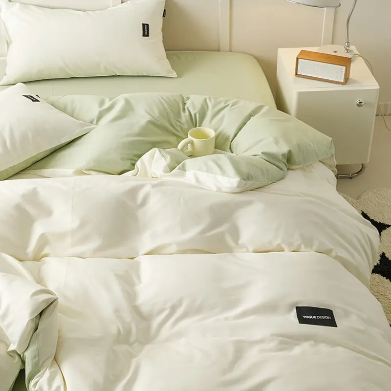 High-End Pure Cotton Unprinted Comforter Cover 1 Pcs Solid Color Soft Japanese Duvet Cover Queen King Bedding for All Seasons