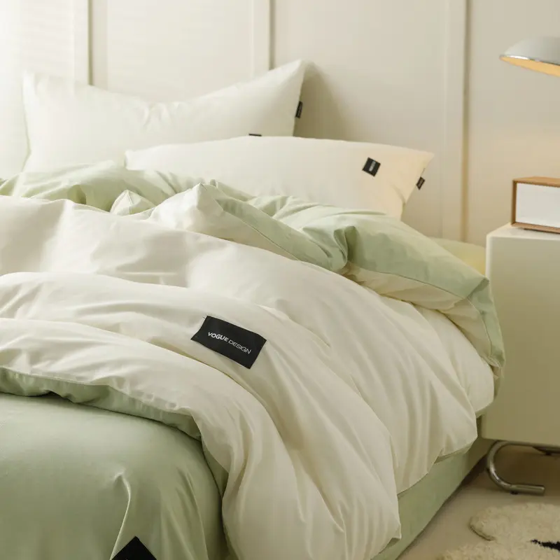 High-End Pure Cotton Unprinted Comforter Cover 1 Pcs Solid Color Soft Japanese Duvet Cover Queen King Bedding for All Seasons