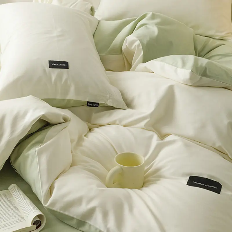 High-End Pure Cotton Unprinted Comforter Cover 1 Pcs Solid Color Soft Japanese Duvet Cover Queen King Bedding for All Seasons