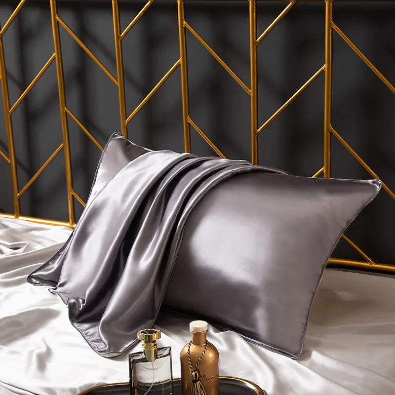 100% Silk Pillowslip 19Momme Mulberry Natural Silk Pillowcase B Side Bamboo Fiber Summer Home Bed AB Side Silk Pillowcase