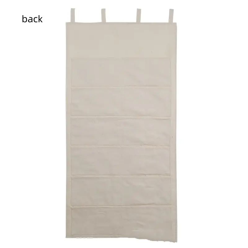 Hanging Storage Bag Christmas Advent Countdown Calendar With Pockets For Wall Door Xmas New Year Decor Canvas Beige Storage Bag