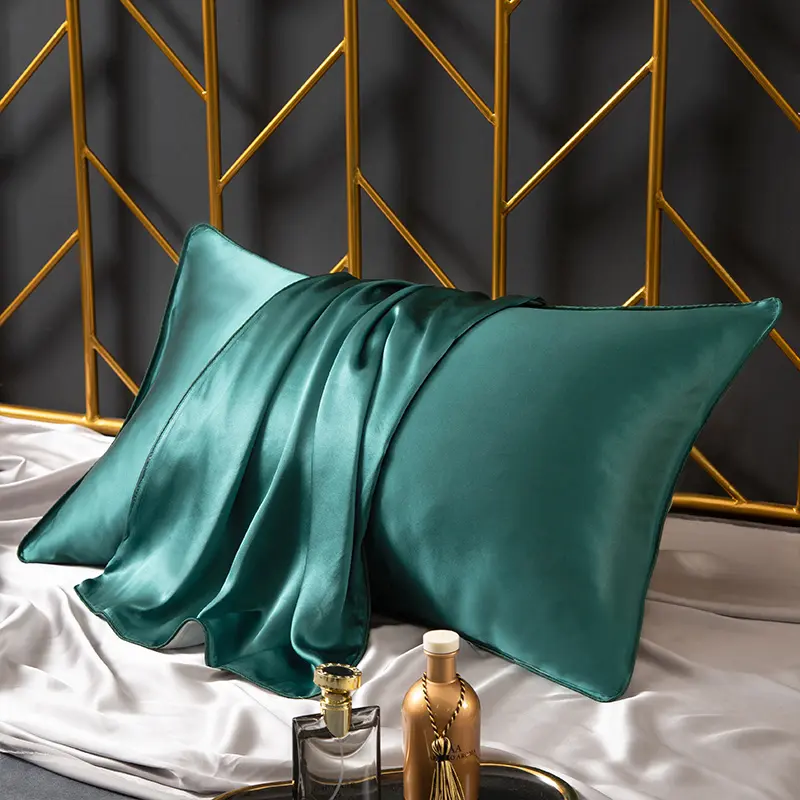 100% Silk Pillowslip 19Momme Mulberry Natural Silk Pillowcase B Side Bamboo Fiber Summer Home Bed AB Side Silk Pillowcase