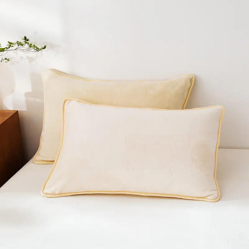 1pc Winter Sleeping Pillowcase Crystal Velvet Super Soft Warm Cozy Pillow Cases Solid Fleece Flannel Home Pillowslip 48*74cm