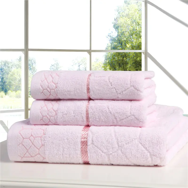 3pcs Towel Set 100%Cotton Face+Bath Washcloth for Adults Kids,Beach Towels,Soft,Absorption,Simple Style Hotel Bathroom Textile