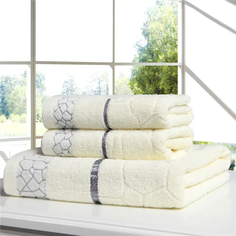 3pcs Towel Set 100%Cotton Face+Bath Washcloth for Adults Kids,Beach Towels,Soft,Absorption,Simple Style Hotel Bathroom Textile