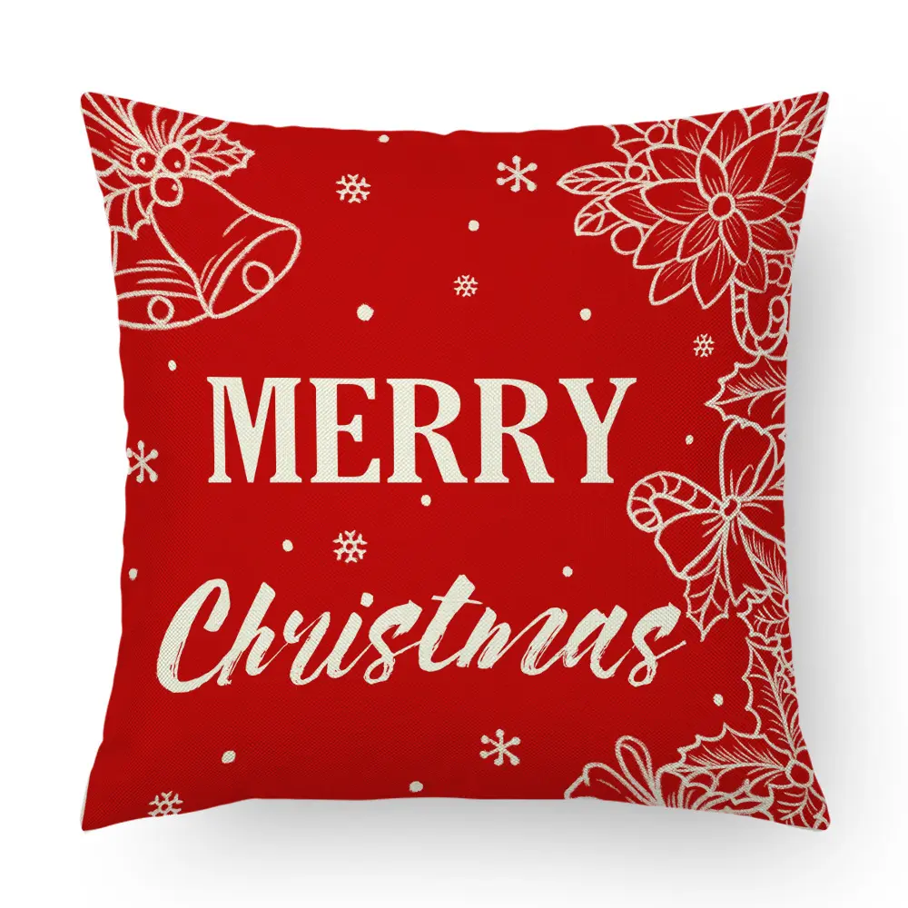 45*45cm Christmas Decor Cushion Cover Pillowcase Sofa Cushion Pillow Cases Imitation linen Pillow Covers Home Xmas Decoration