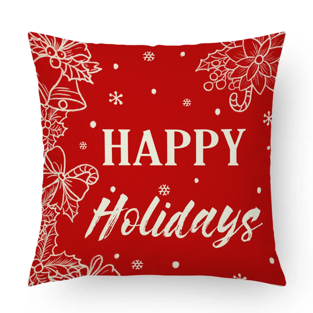45*45cm Christmas Decor Cushion Cover Pillowcase Sofa Cushion Pillow Cases Imitation linen Pillow Covers Home Xmas Decoration