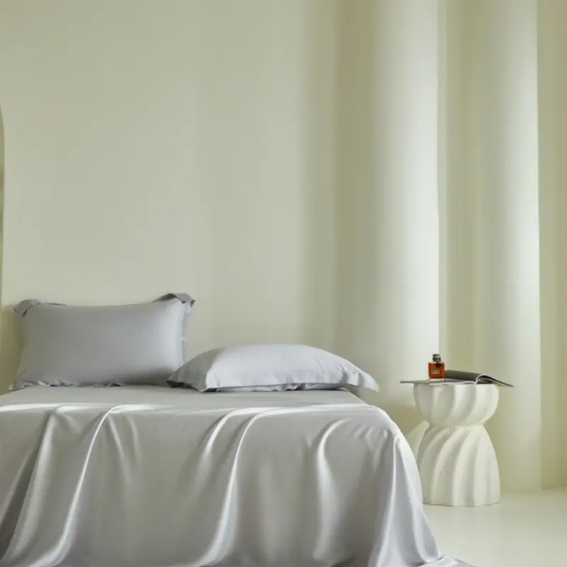 Us Queen Plain Grey Bed Top Sheet,Silky Eucalyptus Lyocell Plant Fiber Flat Sheet 228*259cm*1pc Breathable Soft Home Bed Linens