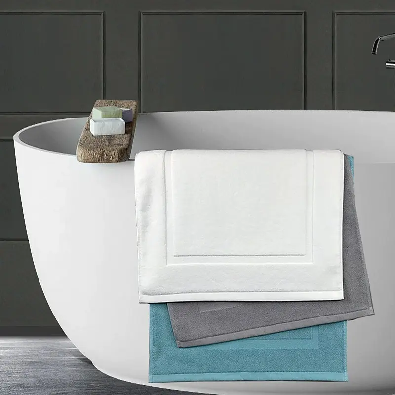 Grey Jacquard Floor Towel For Hotel Home,Foot Bathroom Mat,High Quality 100%Cotton Non-slip Water Uptake Bathtub Towels 50*80cm