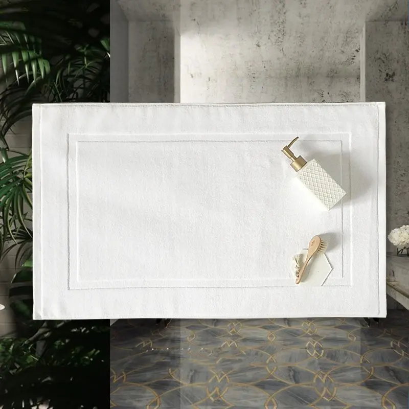 Grey Jacquard Floor Towel For Hotel Home,Foot Bathroom Mat,High Quality 100%Cotton Non-slip Water Uptake Bathtub Towels 50*80cm