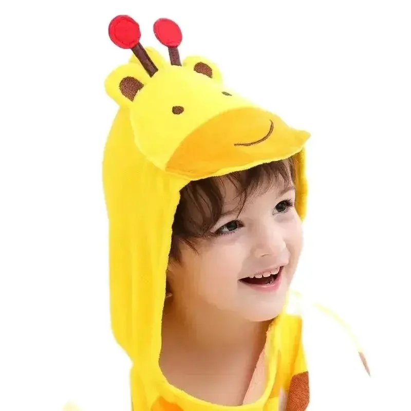 Cute Cartoon Hooded Bath Towel for Children, 100% Cotton, Beach Towel for Boys and Girls, Swimming Bath Towel,Baby Wrap Bathrobe