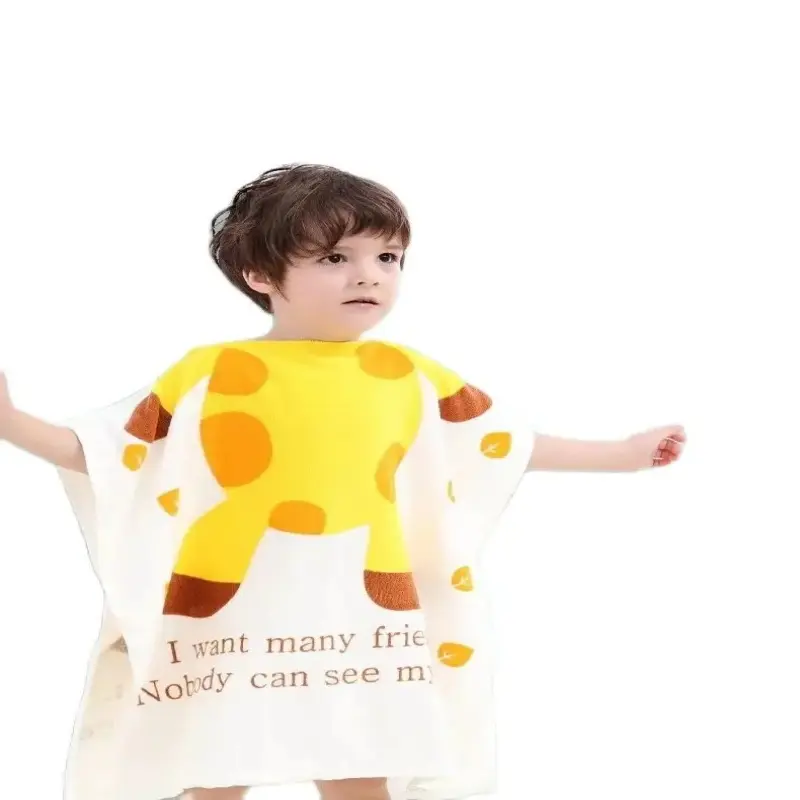 Cute Cartoon Hooded Bath Towel for Children, 100% Cotton, Beach Towel for Boys and Girls, Swimming Bath Towel,Baby Wrap Bathrobe