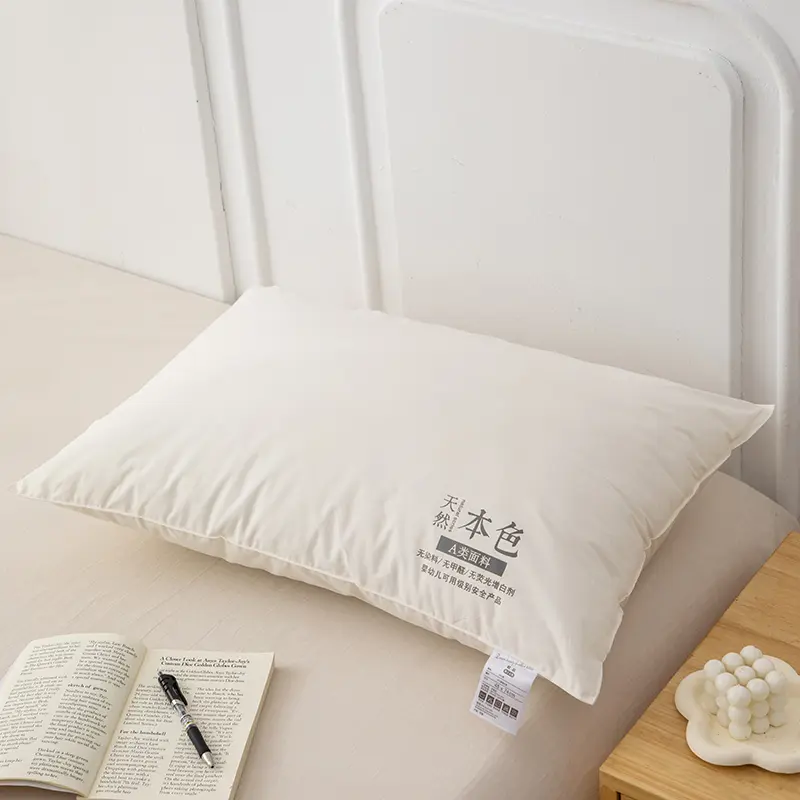 1pc Pure Cotton Face Sleeping Pillow Filling by Polyester Fiber Neck Health Care Pillows for Adults and Kids, 40x60cm