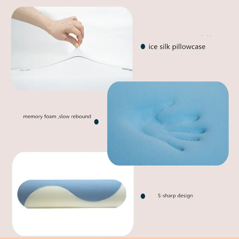 Zero Pressure Cervical Memory Foam Sleeping Pillow Ergonomic Contour Orthopedic Contoured Neck Support Pillows For Home Hotel