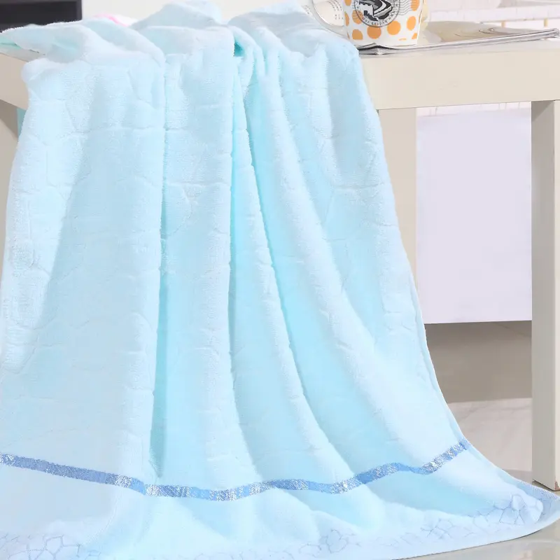 1pc 70*140c Bath Beach Towel Pure Cotton Solid Color Washcloth Blue Swim Toalla Pink Adults Kids Home Outdoor Bathroom Textile