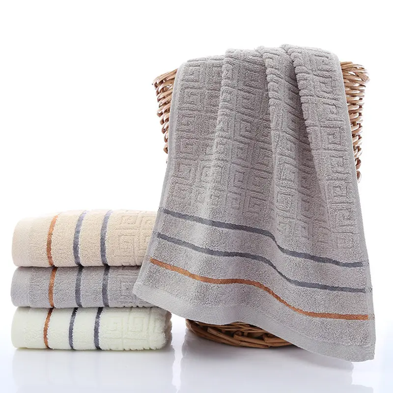 2Pc Thickened Absorbent Face Towel With Gift Box,Soft Quick Dry Grey Pure Cotton Jacquard Wash Clothes For Home Hotel Universal