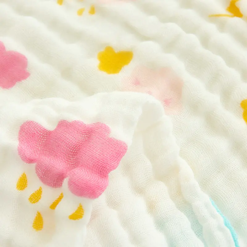 1pc Random Color 100%Cotton Gauze Cartoon Newborn Infant Baby Kids Face Hand Bath Towel Bibs Feeding Handkerchief Square Towels