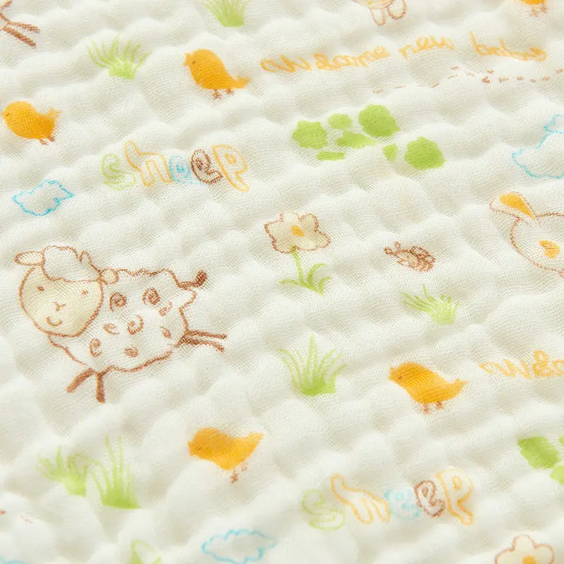 1pc Random Color 100%Cotton Gauze Cartoon Newborn Infant Baby Kids Face Hand Bath Towel Bibs Feeding Handkerchief Square Towels
