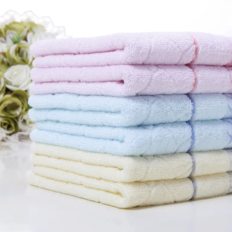 1/2pcs 34*75cm 100%Cotton Face Hand Towels Soft Water Absorbsent Washcloth Solid Pink Blue Universal Home Hotel Bathroom Textile