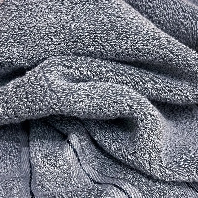 Pure Cotton Beach Towel With Striped,Grey Soft Water Absorbent Swimming Bath Towels For Bathroom Home Hotel Adult 70*140cm*1pc