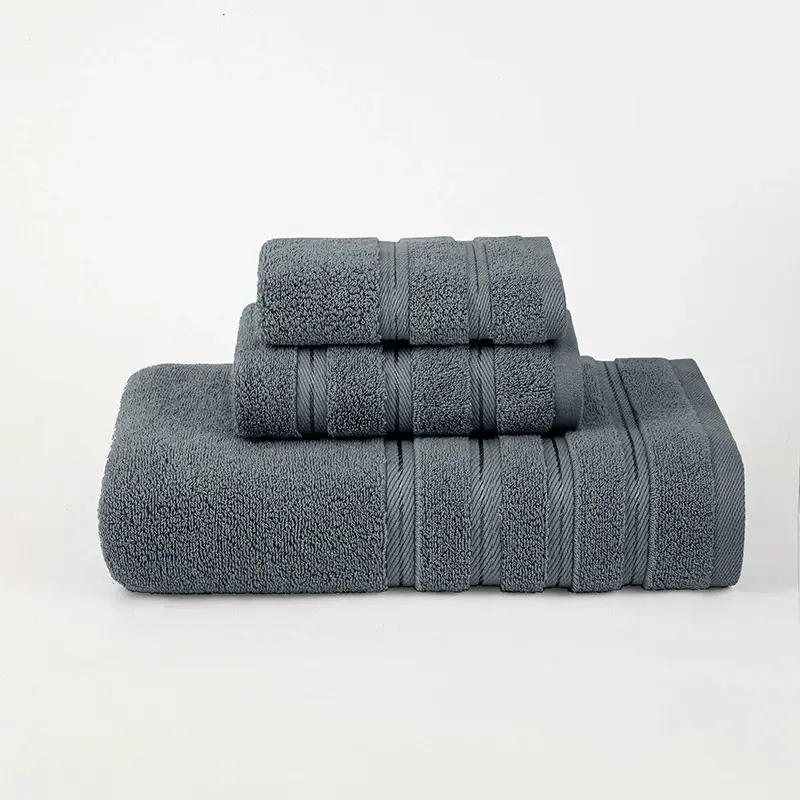 Pure Cotton Beach Towel With Striped,Grey Soft Water Absorbent Swimming Bath Towels For Bathroom Home Hotel Adult 70*140cm*1pc