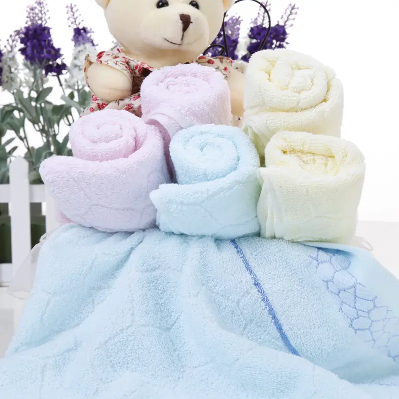 1/2pcs 34*75cm 100%Cotton Face Hand Towels Soft Water Absorbsent Washcloth Solid Pink Blue Universal Home Hotel Bathroom Textile