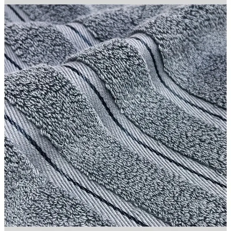 Pure Cotton Beach Towel With Striped,Grey Soft Water Absorbent Swimming Bath Towels For Bathroom Home Hotel Adult 70*140cm*1pc