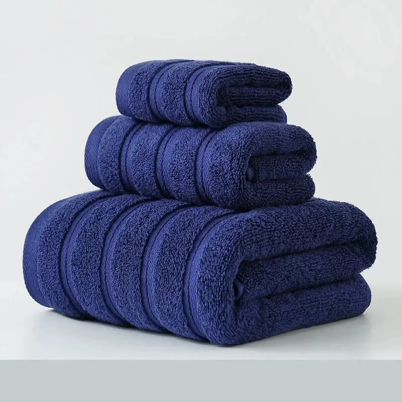 Solid Black Bath Towel With Striped Decor,Soft Water Absorbent Swimming Beach Bathroom Home Five-Star Hotel Towels 70*140cm*1pc