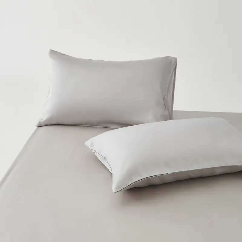 Silver Grey Summer Lyocell Bedding,Bamboo Fiber Duvet Cover or Cooling Fitted Sheet or Home Bed Pillow Shams