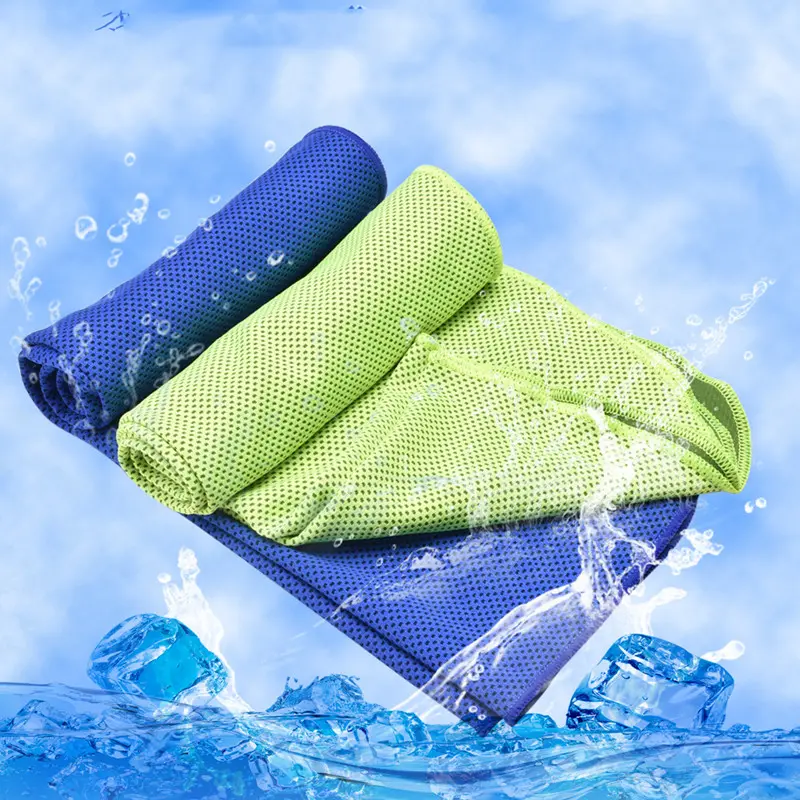 1pc 30*90cm Cool Sports Towels Polyester Fiber Ice Cooling outdoor Towel Fitness Gym Running Quickly Dry Cold Towel Random Color