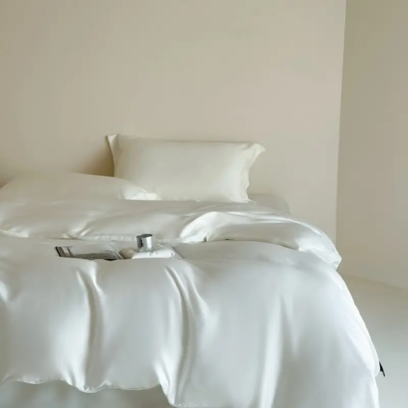 Natural Lyocell Bamboo Duvet Cover ,Silky Quilt Cover,White Wedding Home Comforter Bag For Double Bed Linens 200*230cm*1pc
