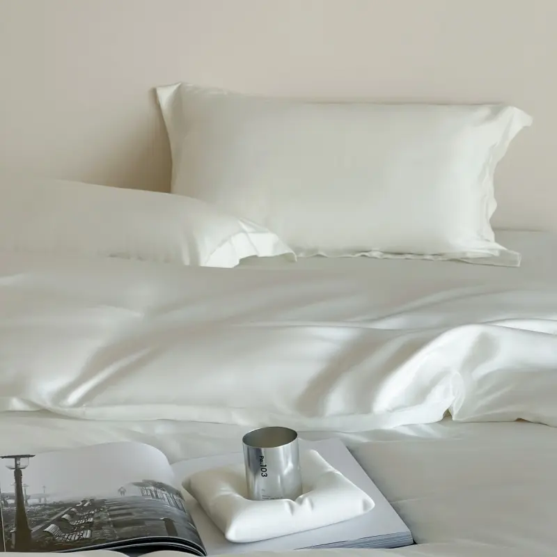 Natural Lyocell Bamboo Duvet Cover ,Silky Quilt Cover,White Wedding Home Comforter Bag For Double Bed Linens 200*230cm*1pc