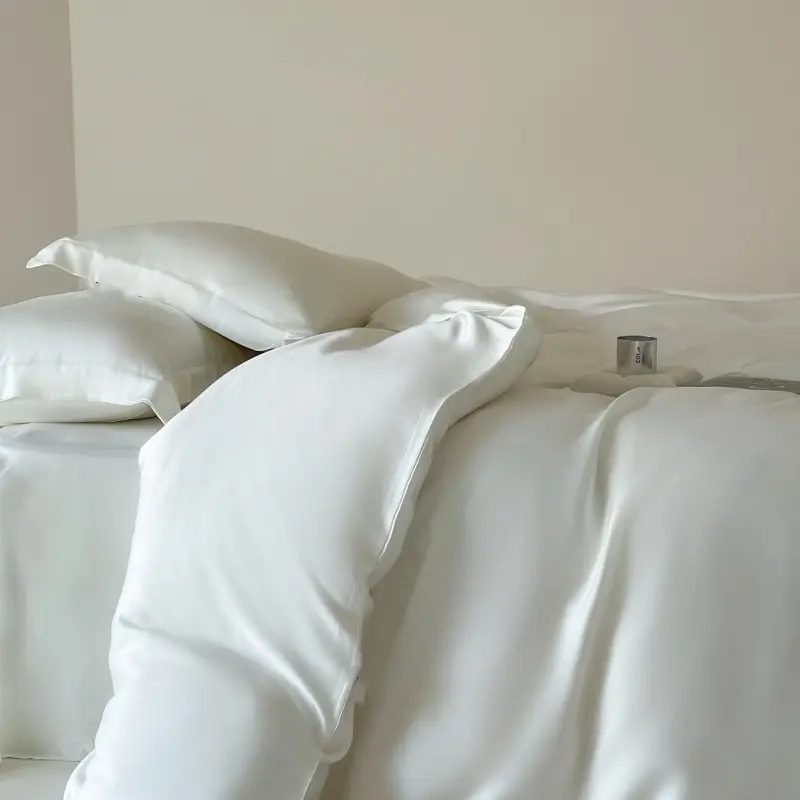 Natural Lyocell Bamboo Duvet Cover ,Silky Quilt Cover,White Wedding Home Comforter Bag For Double Bed Linens 200*230cm*1pc