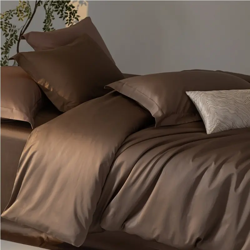 1pc Dark Coffee Comforter Cover,Cool Natural Lyocell Plain Duvet Cover,Bamboo Fiber Bed Linens,EU King, No Sheet and Pillowcase