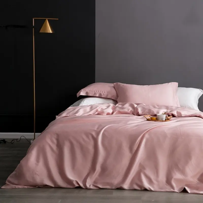 1pc 100% Lyocell Silk Duvet Cover,Super Soft Breathable Solid Color Quilt Covers Single Double King Size Comforter Bag 200*230cm