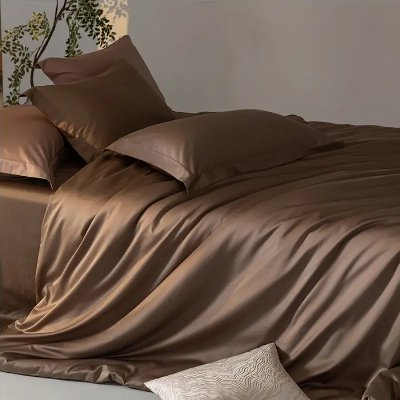 1pc Dark Coffee Comforter Cover,Cool Natural Lyocell Plain Duvet Cover,Bamboo Fiber Bed Linens,EU King, No Sheet and Pillowcase
