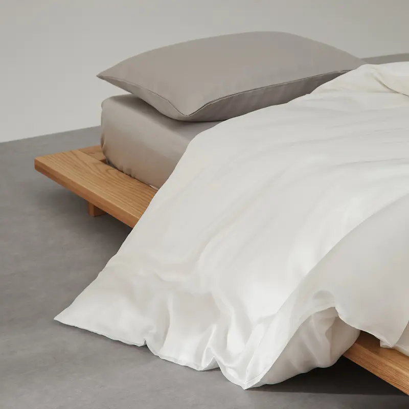 Off White Lyocell Bamboo Duvet Cover ,Ten cel Silky Quilt Cover,Summer Cool Comforter Bag For single Double bed King 220*240*1pc
