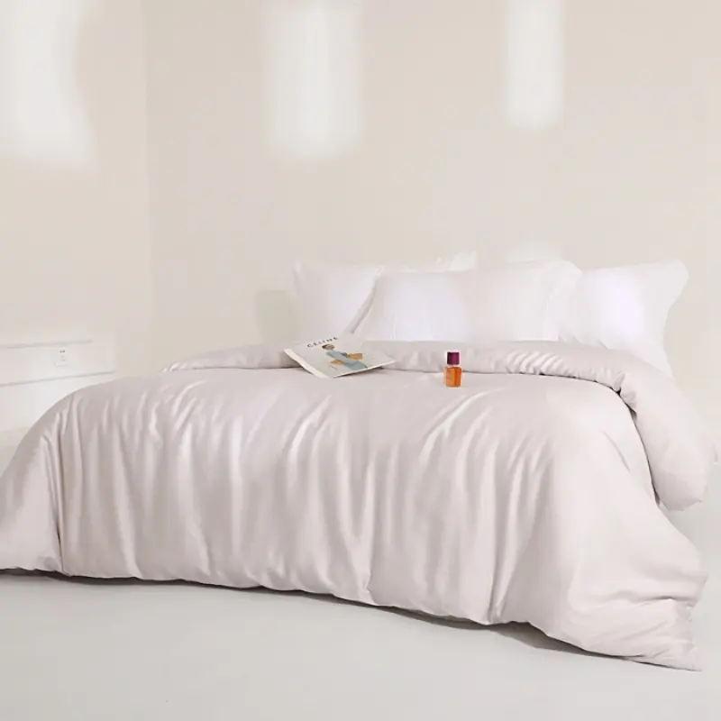 1pc 100% Lyocell Silk Duvet Cover,Super Soft Breathable Solid Color Quilt Covers Single Double King Size Comforter Bag 200*230cm
