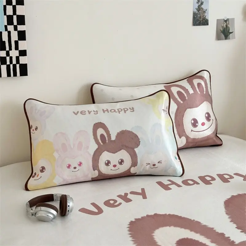 2pcs Summer Ice Vine Mat Set for Single,Cute Cooling Ice Silk Rattan Bed Sheet+Pillowcase,Foldable Breathable Twin 120*200cm