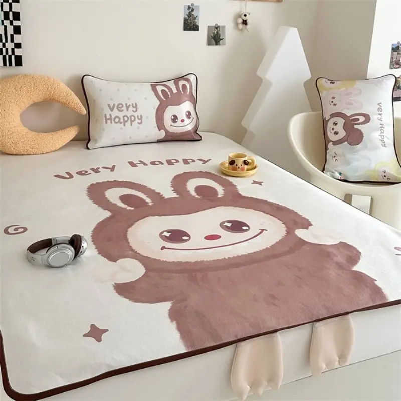2pcs Summer Ice Vine Mat Set for Single,Cute Cooling Ice Silk Rattan Bed Sheet+Pillowcase,Foldable Breathable Twin 120*200cm