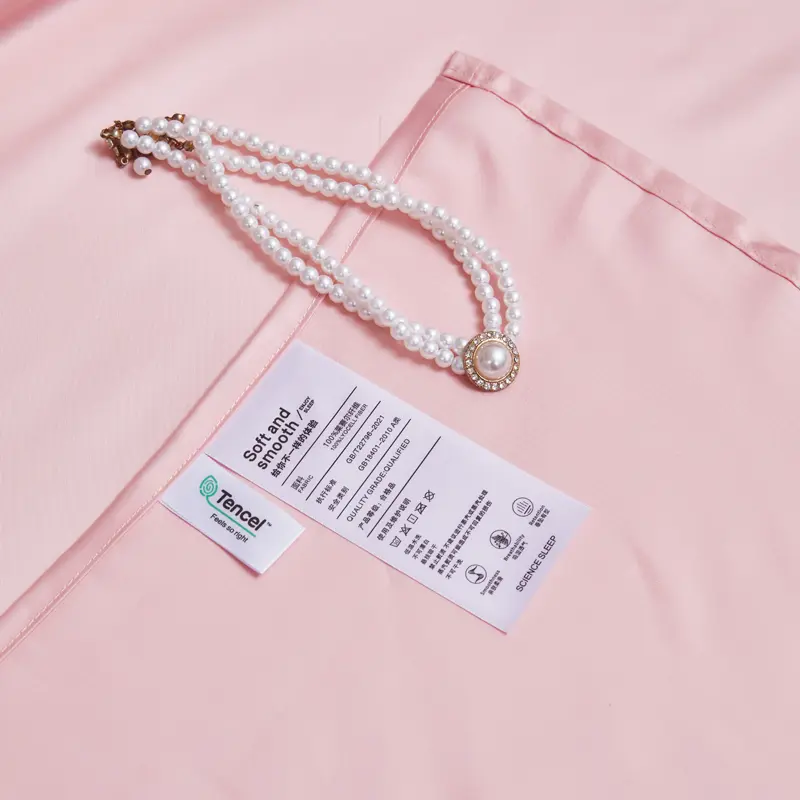 1pc Plain Pink Fitted Sheet,Natural Lyocell Plant Fiber,Mattress Cover with 360 Elastic Band,Queen Double Bed Linens 180*200cm