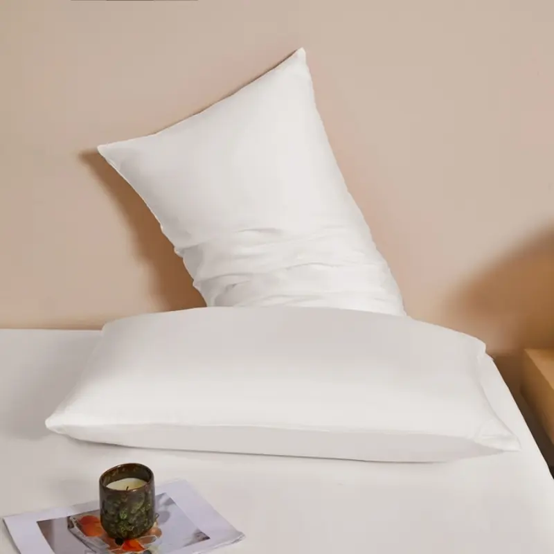 3pcs Queen Duvet Cover Set,Luxury Solid White Summer Silky Cooling Quilt Cover+Pillowcases,Queen Size Wedding Adult Bedding