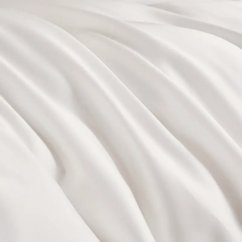 3pcs Queen Duvet Cover Set,Luxury Solid White Summer Silky Cooling Quilt Cover+Pillowcases,Queen Size Wedding Adult Bedding