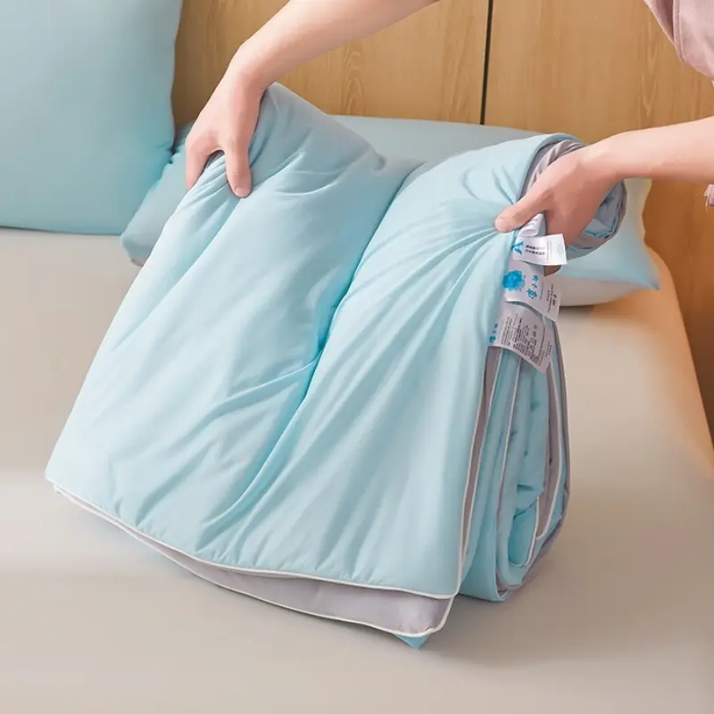 Blue Cooling Technology Summer Quilt, Soft Fresh Japan&Korean Cold Throw Blankets,Air Condition Comforter 150*200cm Patchwork