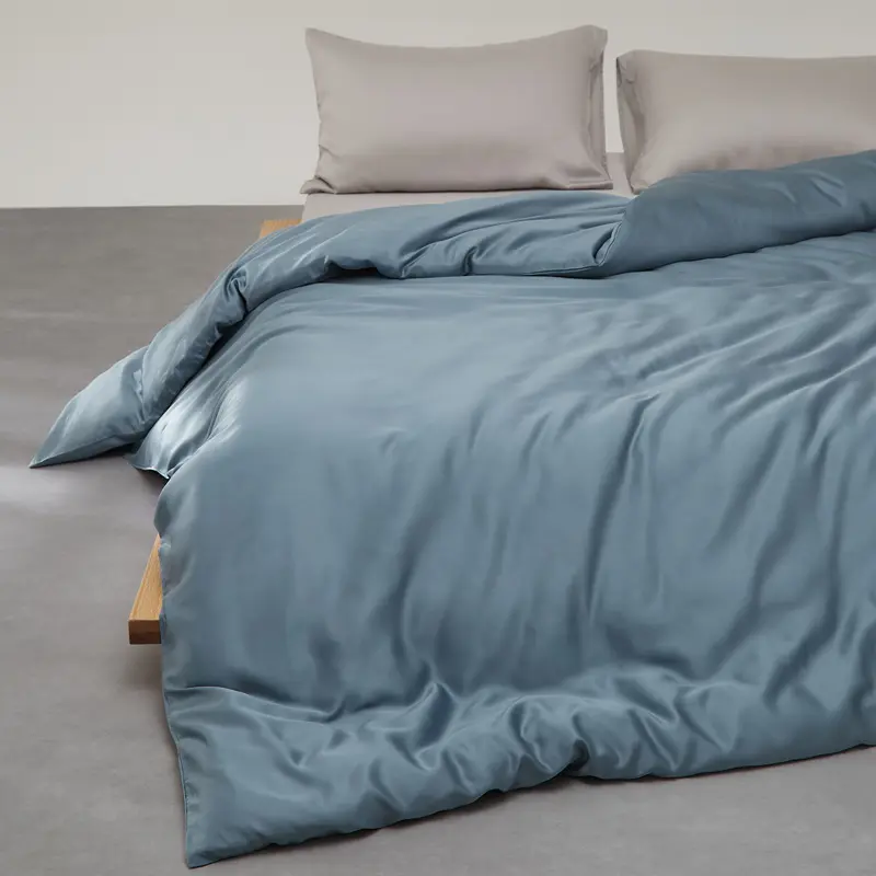 1pc Ocean Blue Eucalyptus Lyocell Quilt Cover,220*240cm Shiny Duvet Cover,Summer Silky Bamboo Fiber 200*230cm Comforter Bag