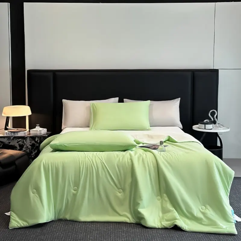 Green AB Side Cooling Summer Quilt,Thin Air Condition Comforter,Bed Blanket for Single Kids Adult 150*200cm Home Bed Linens
